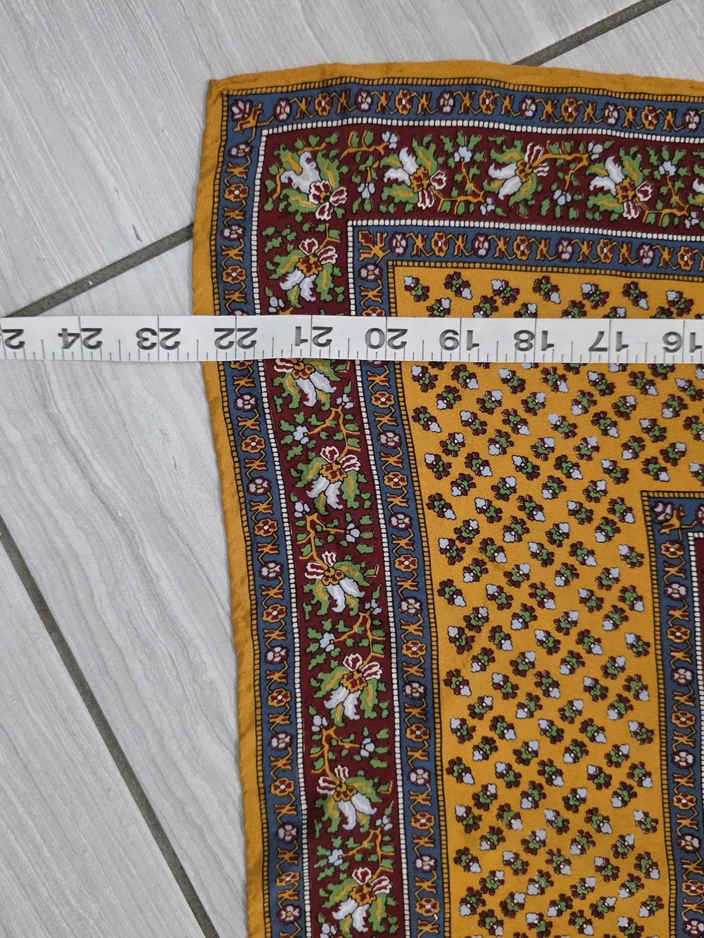 Echo Yellow and Maroon Floral Bandana Scarf